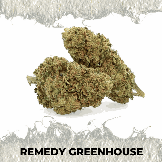 Remedy Greenhouse premium hemp flower with balanced herbal and sweet notes, showcasing quality and freshness.